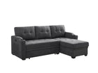 Mabel - Sleeper Sectional With Cupholder, USB Charging Port nd Pocket - Dark Gray