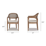 Americana - Mid-Century Modern Cane Back Dining Chair Textured Weave - Taupe Beige by Jennifer Taylor Home | Bel Furniture