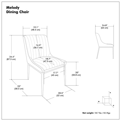 Melody - Versatile Upholstered Dining Chair (Set of 2)