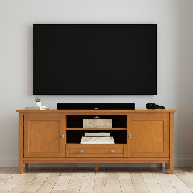 Warm Shaker - TV Media Stand - Brown by Simpli-Home | Bel Furniture