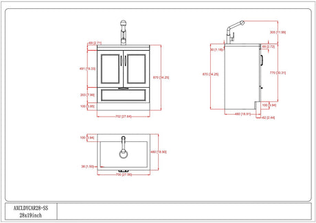 Laundry Cabinet With Faucet And Stainless Steel Sink - White by Simpli-Home | Bel Furniture