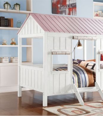 Spring - Full Bed - White / Pink