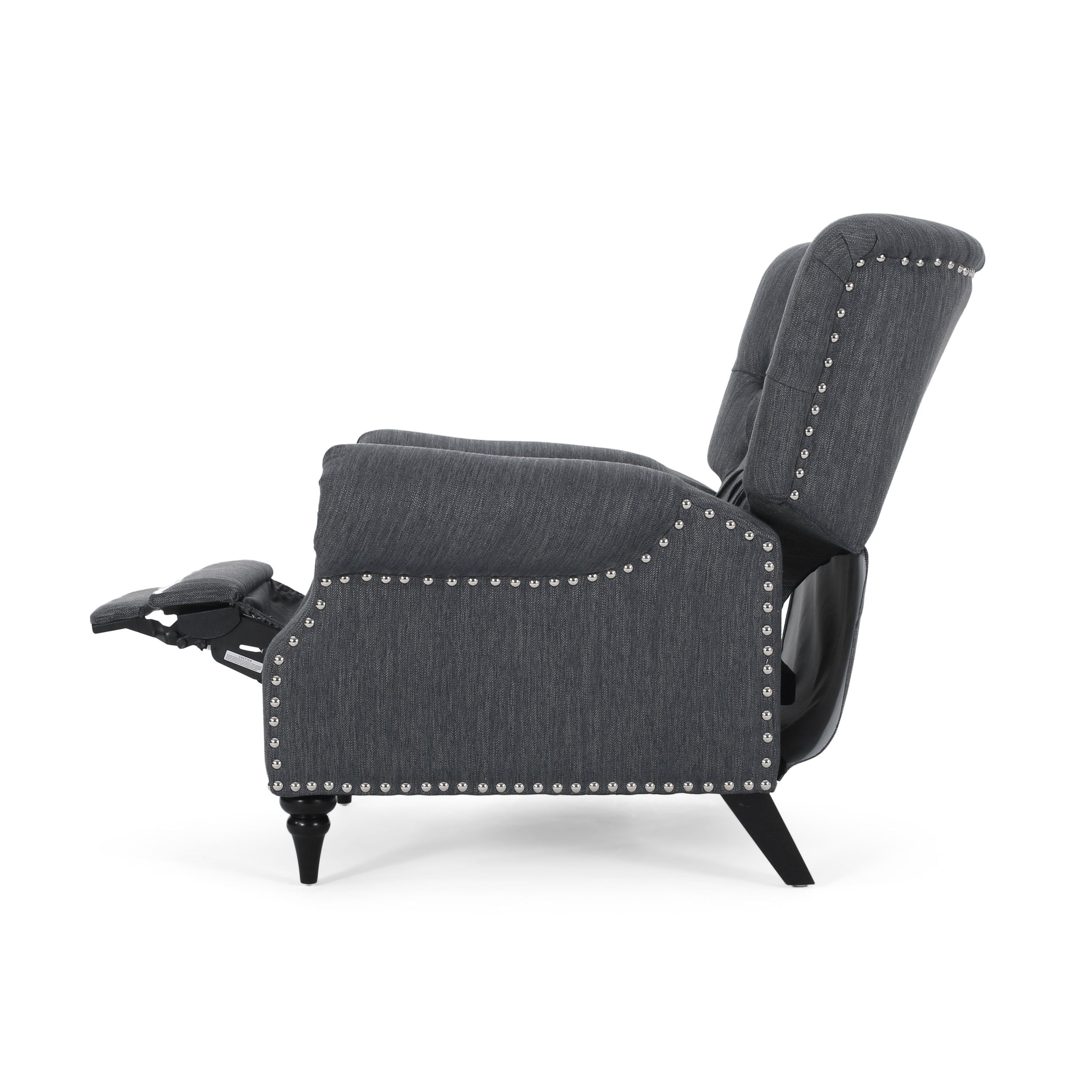 Classic Style Fabric Push Back Chair - Charcoal