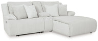 Top Tier - Reclining Sectional Gray 3 Pc. Right Arm Facing Chaise Reclining Sectional Sofa With Console by Signature Design by Ashley® | Bel Furniture