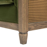 Georgia - Cane Tuxedo Sofa - Olive Green by Jennifer Taylor Home | Bel Furniture