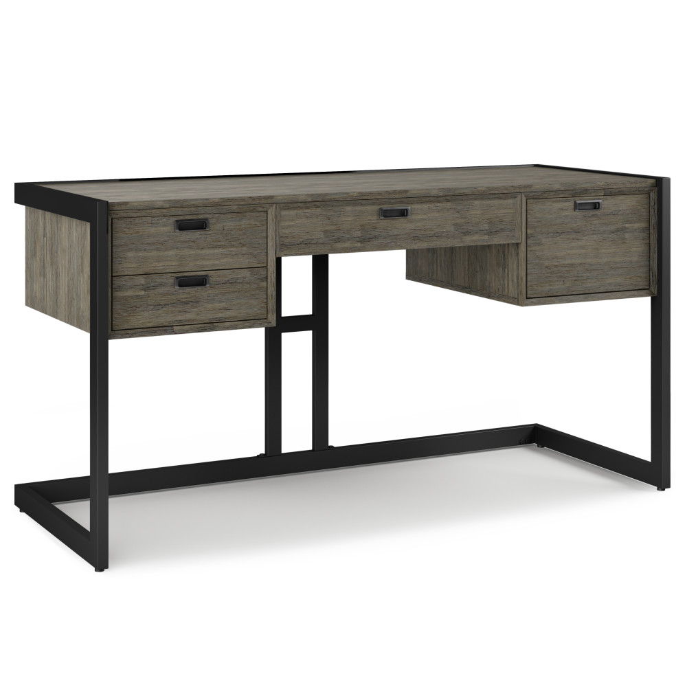 Hampden - Desk - Weathered Gray by Simpli-Home | Bel Furniture