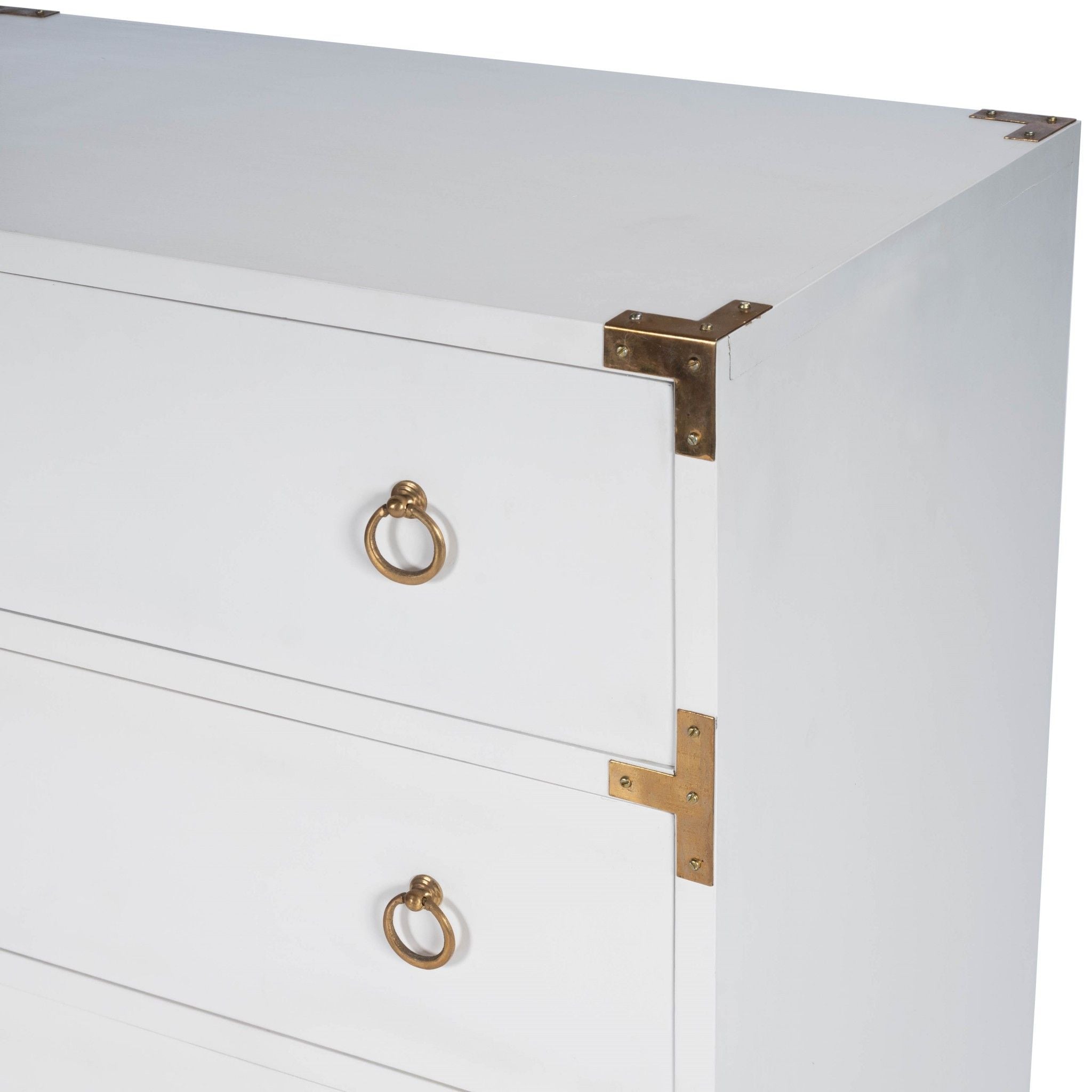 Solid Wood Three Drawer Dresser - White