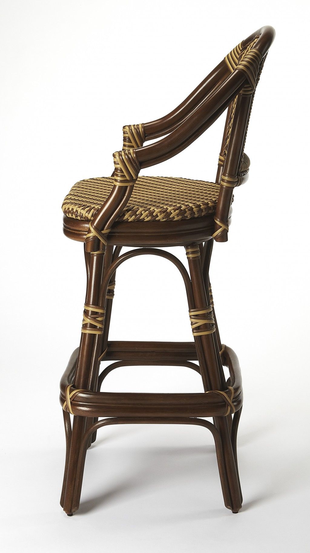 Rattan Bar Chair - Brown