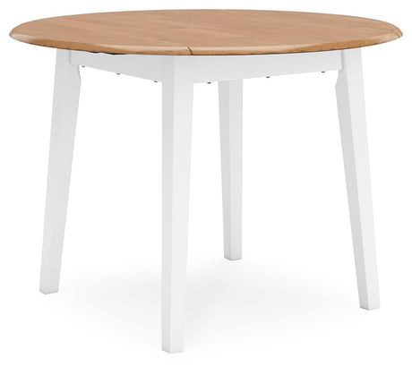 Gesthaven - Round Dining Room Drop Leaf Table White by Signature Design by Ashley® | Bel Furniture