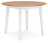 Gesthaven - Round Dining Room Drop Leaf Table White by Signature Design by Ashley® | Bel Furniture