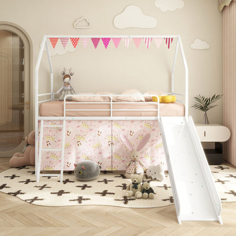 Jack - House Loft Bed With Slide And Curtain Set - view 18