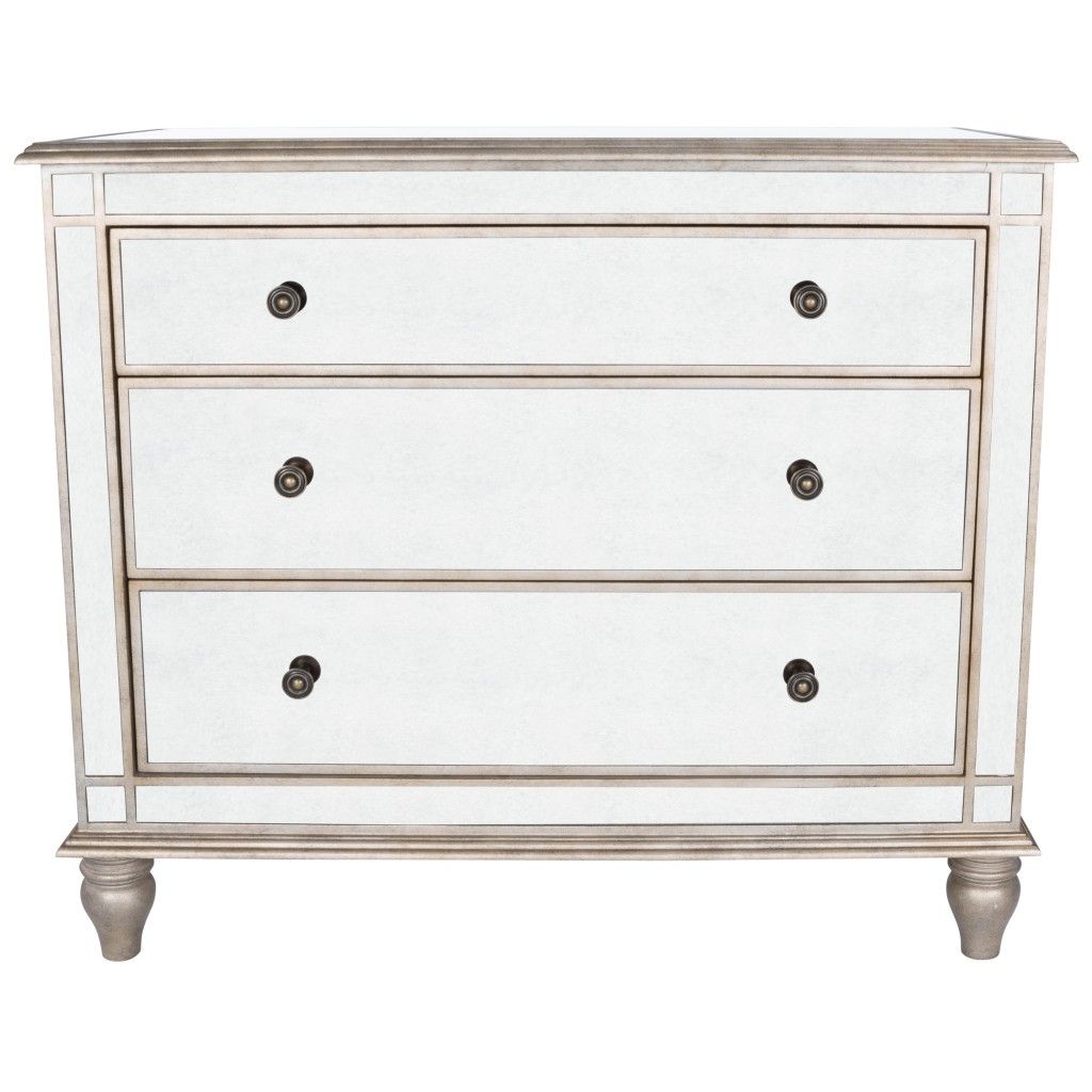 Rectangle Three Drawer Console Storage Chest - Mirrored