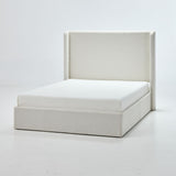 Carmen - Full Size Upholstered Wingback Bed - Ivory