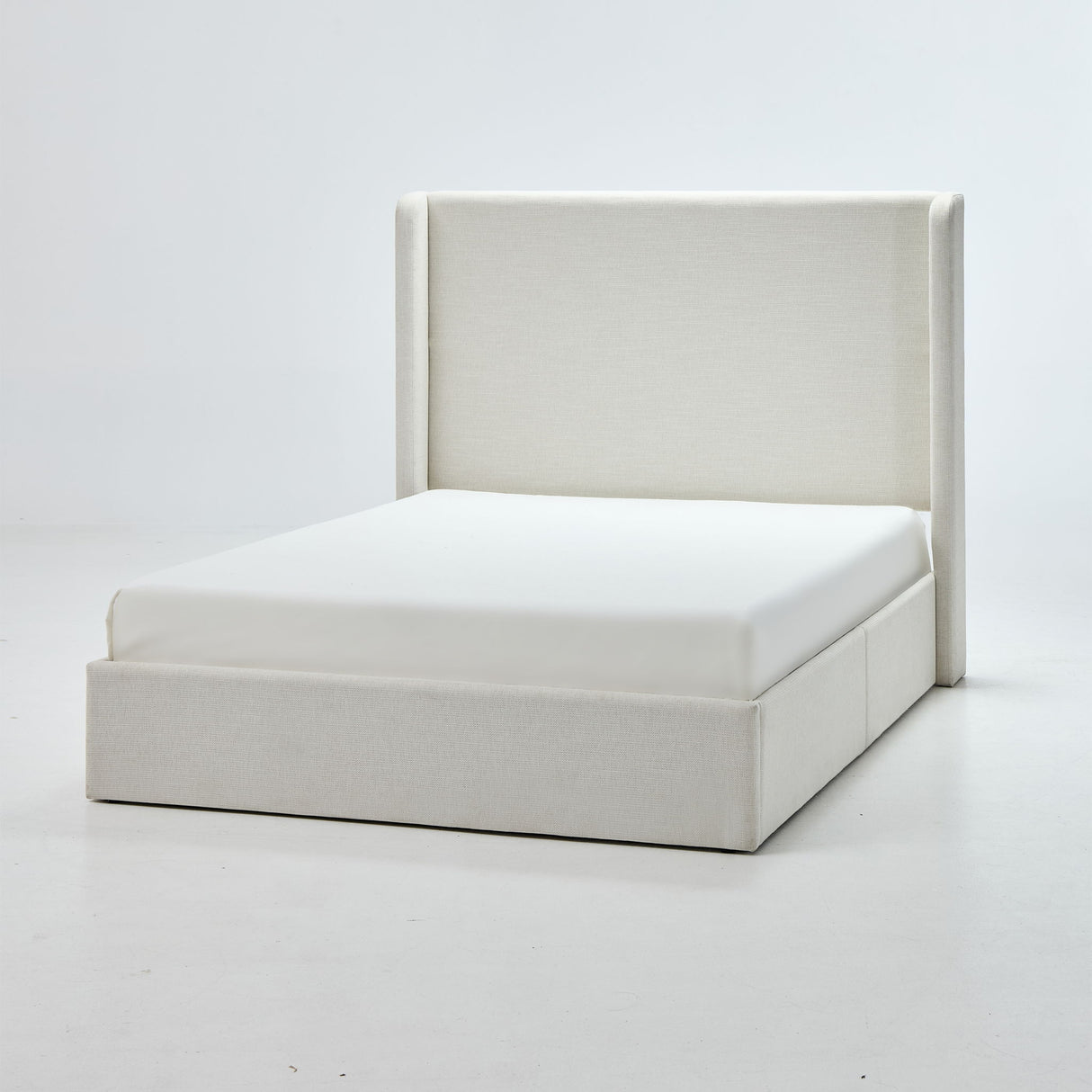 Carmen - California King Size Upholstered Wingback Bed - Ivory