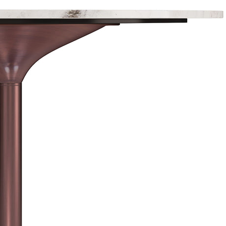 Osborne - Round Dining Table - White / Copper by Simpli-Home | Bel Furniture