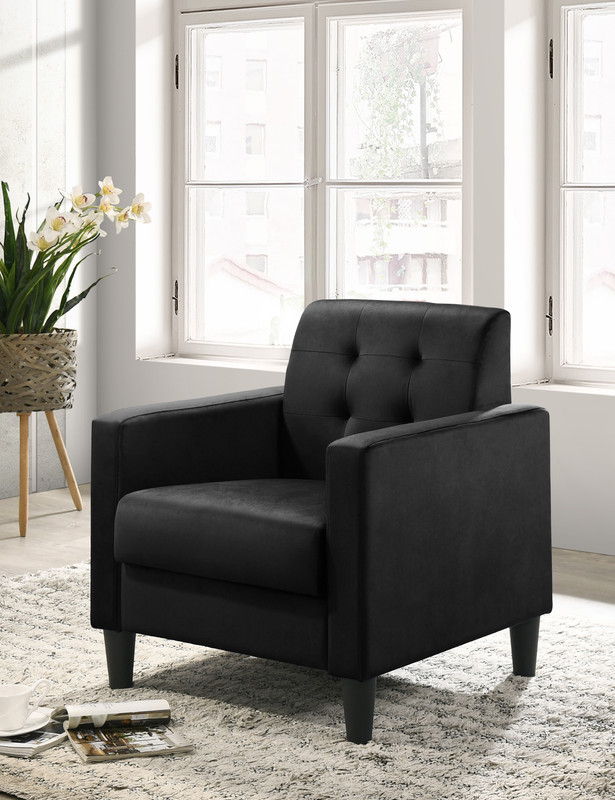 Hale - Velvet Accent Armchair With Tufting by Lilola Home | Bel Furniture