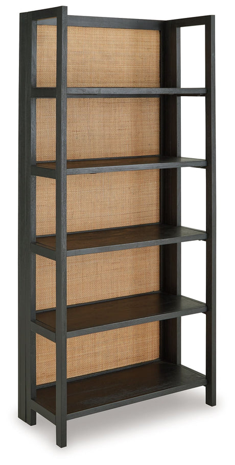 Abyard - Black / Natural - Bookcase by Signature Design by Ashley® | Bel Furniture