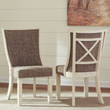 Bolanburg - Brown / Beige - Dining UPH Side Chair (Set of 2) - Lattice Back by Signature Design by Ashley® | Bel Furniture
