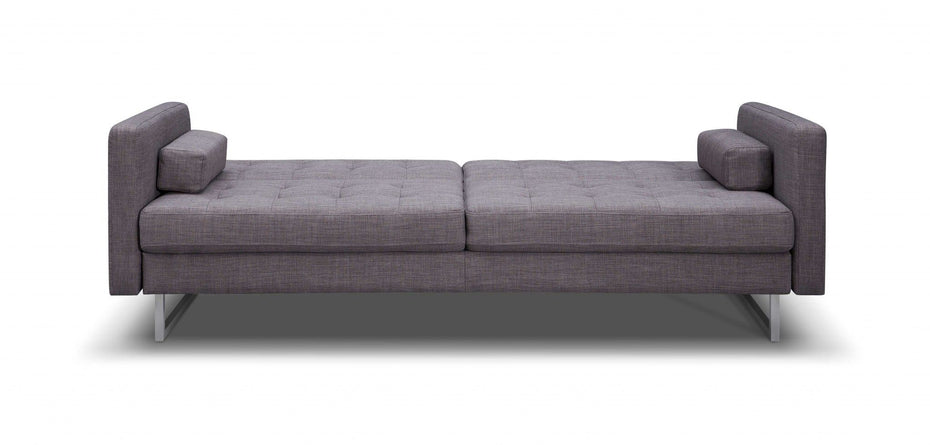 Fabric Sofa With Silver Legs - Gray