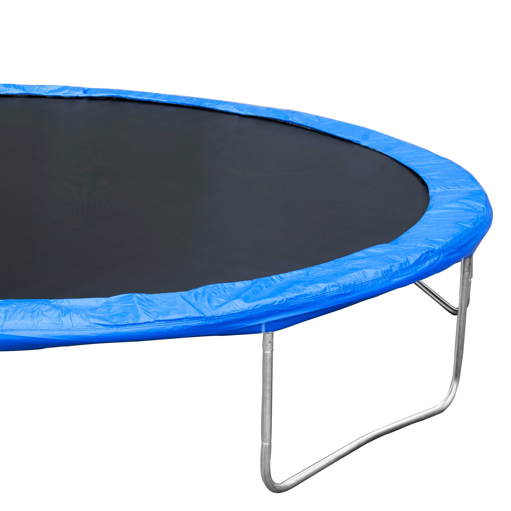 14Ft Trampoline For Adults & Kids With Basketball Hoop, Outdoor Trampolines With Ladder And Safety Enclosure Net For Kids And Adults, Double-Side Color Cover - Blue