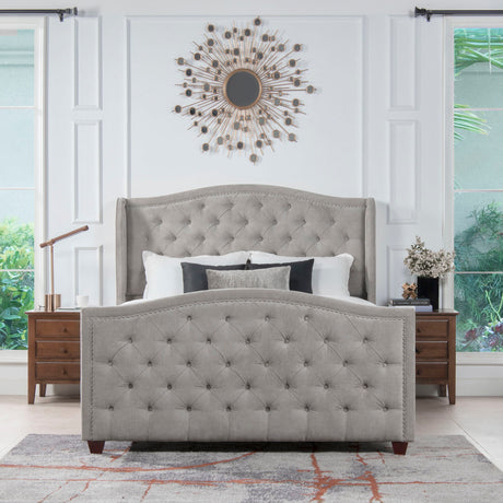 Marcella - Upholstered Shelter Headboard Bed Set by Jennifer Taylor Home | Bel Furniture