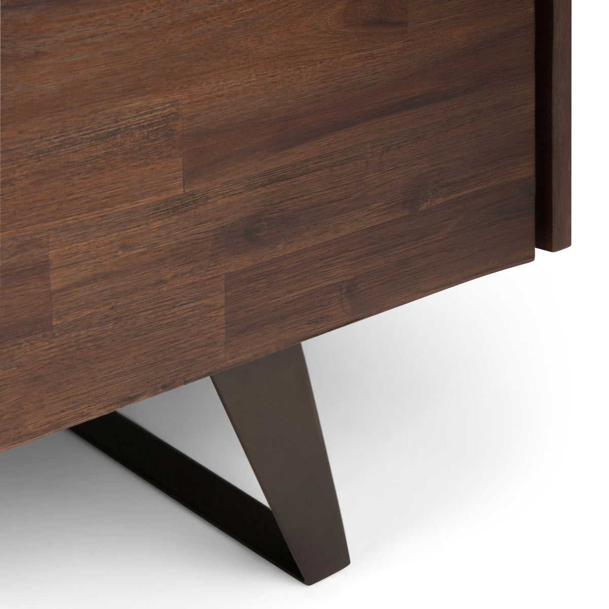 Lowry - TV Media Stand - Distressed Charcoal Brown by Simpli-Home | Bel Furniture