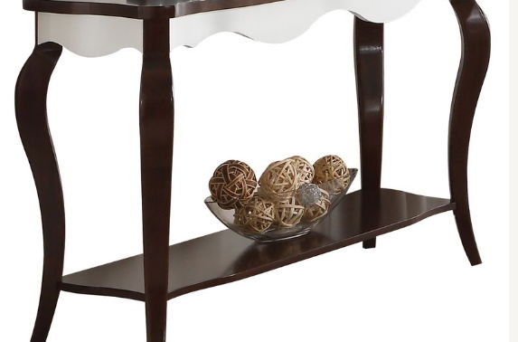 Mathias - Sofa Table - White / Walnut by Urban Nest | Bel Furniture