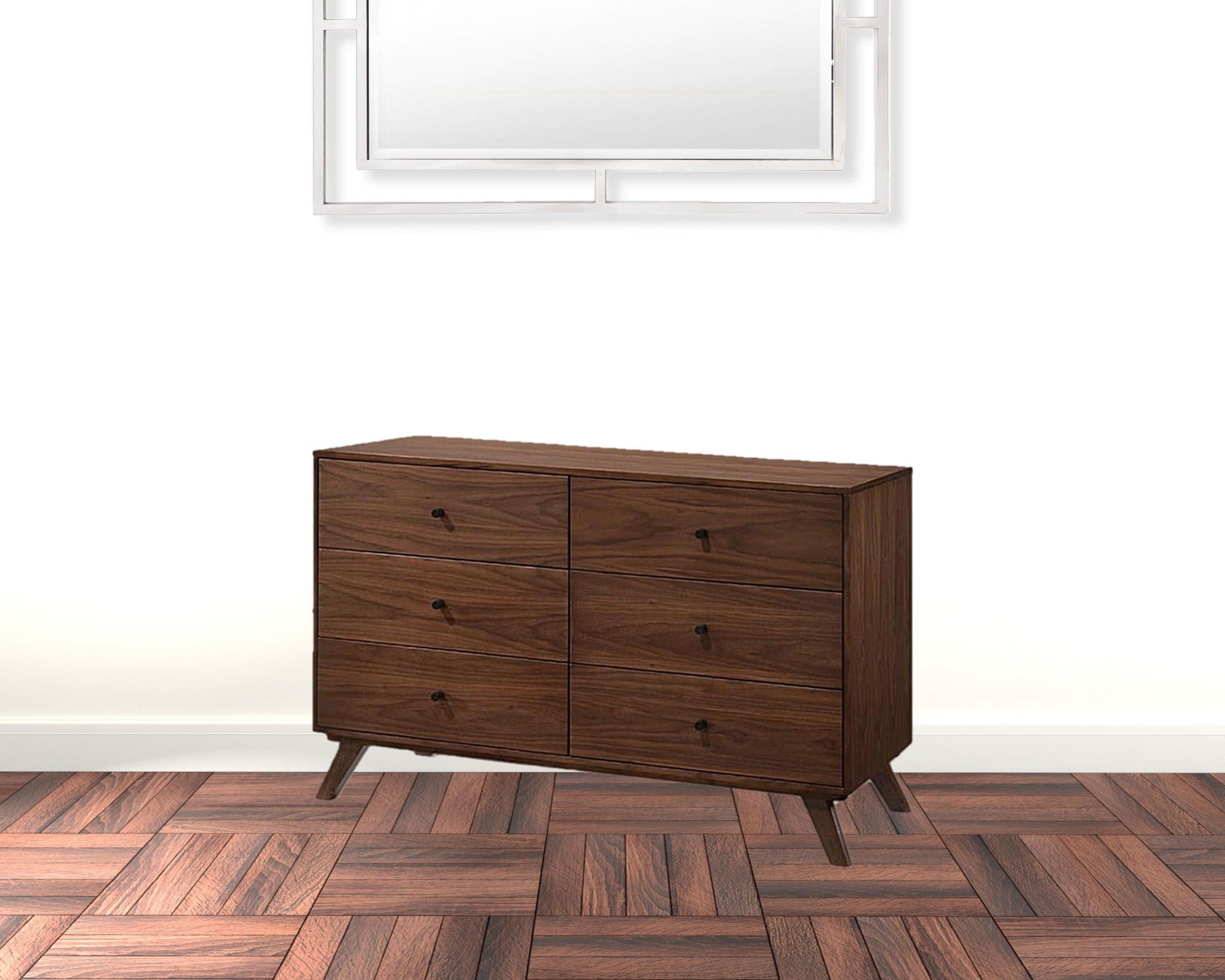 Six Drawer, Double Dresser - Walnut