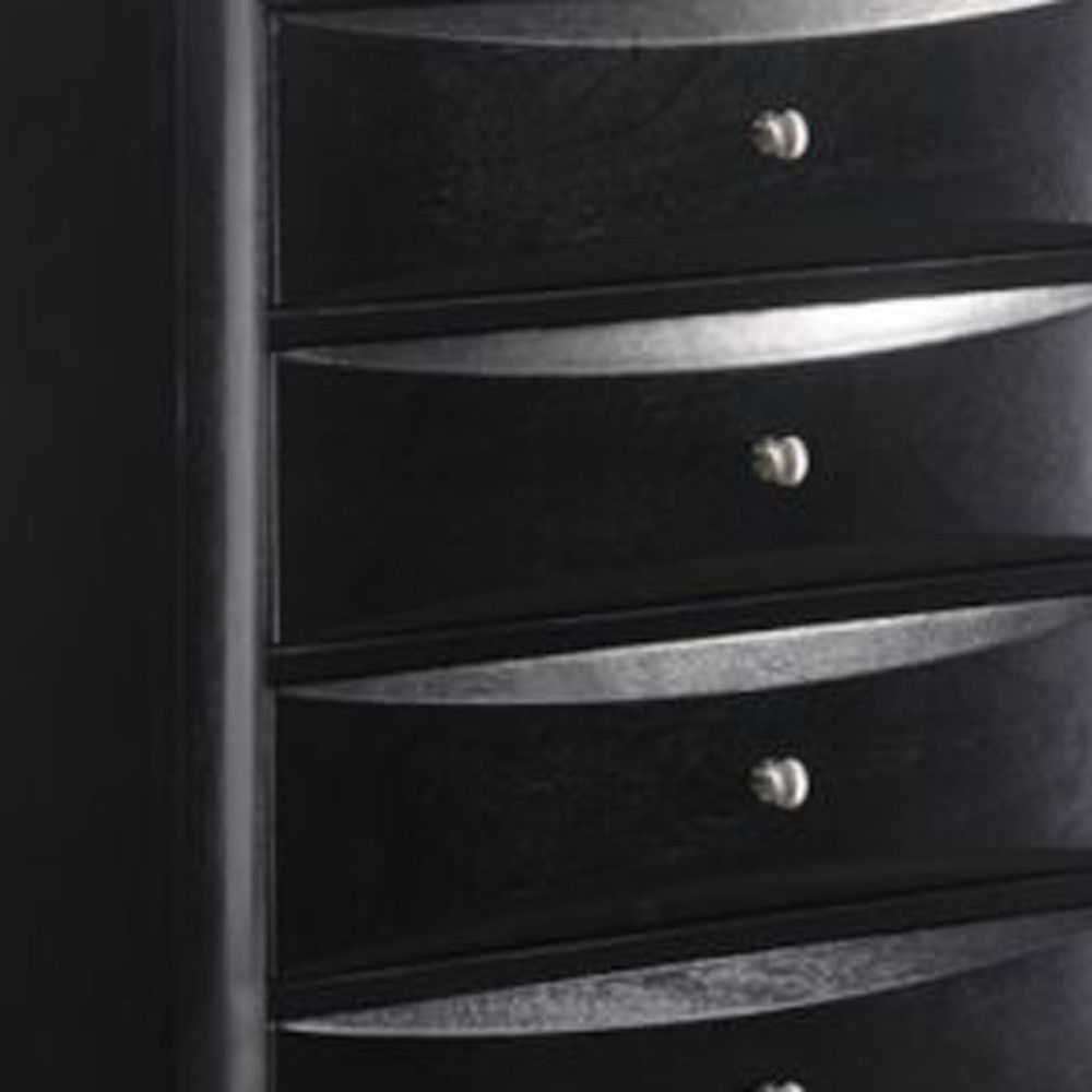 Wood Chest With Center Metal Glide - Black