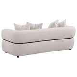 Jeanette - 84" Fabric Upholstered Round Arm Sofa - Beige