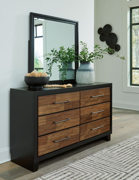 Kraeburn - Brown / Black - Dresser And Mirror by Benchcraft® | Bel Furniture