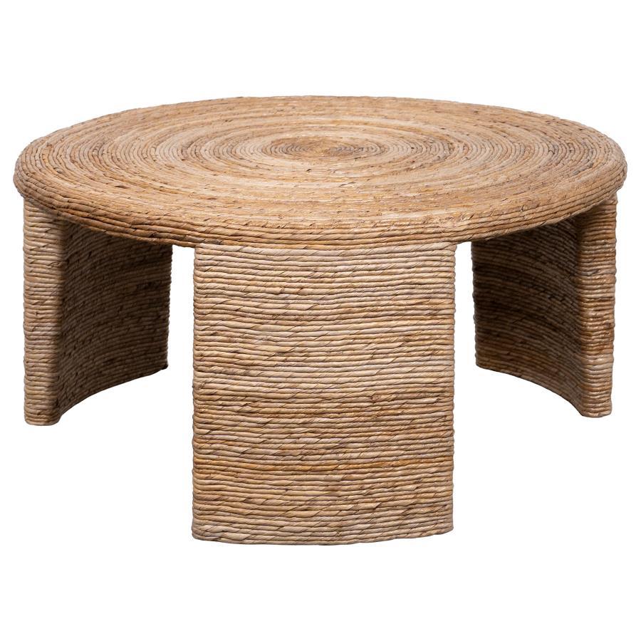 Artina - Woven Rattan Round Coffee Table - Natural