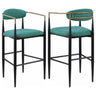 Tina - Metal Pub Height Bar Stool With Upholstered Back And Seat (Set of 2) Green by Coaster Fine Furniture | Bel Furniture