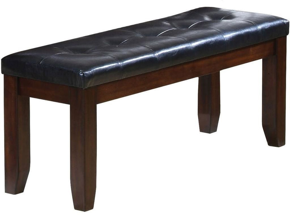 Upholstered Faux Leather Bench - Espresso / Black