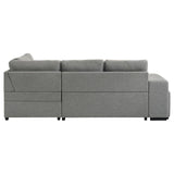 Roanne - Fabric Upholstered Sleeper Sectional Sofa - Gray