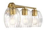 Luster - 3 Lights Vanity With Clear For Bathrooms Above Mirror Wall Lamp Satin - Clear / Gold by Ashcroft Furniture | Bel Furniture