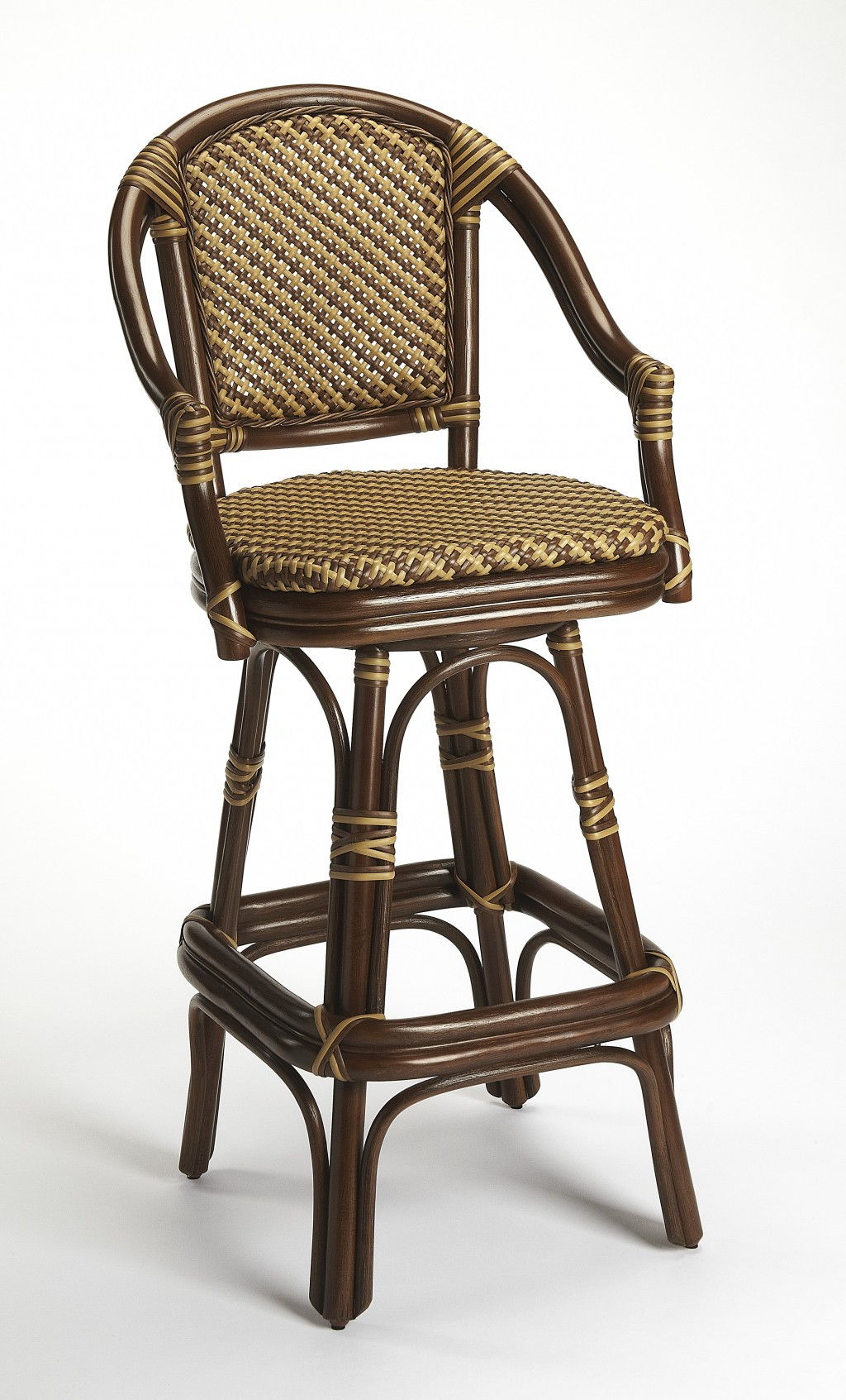 Rattan Bar Chair - Brown