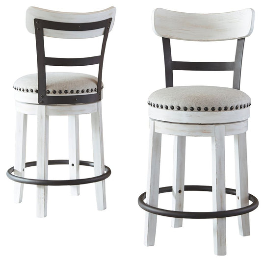 Valebeck - Full Back Swivel Stool White by Signature Design by Ashley® | Bel Furniture