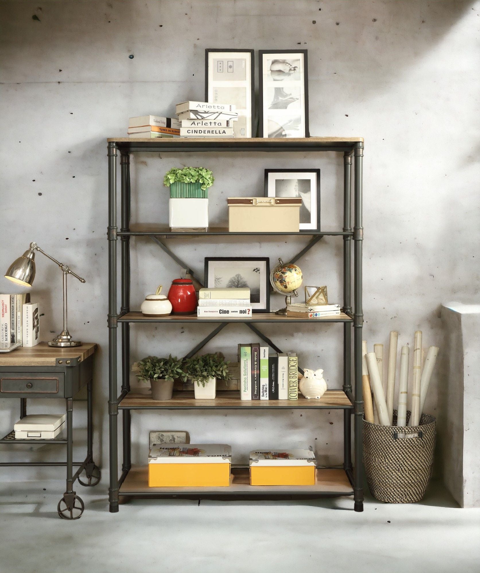 Itzel - Bookshelf - Gray / Oak