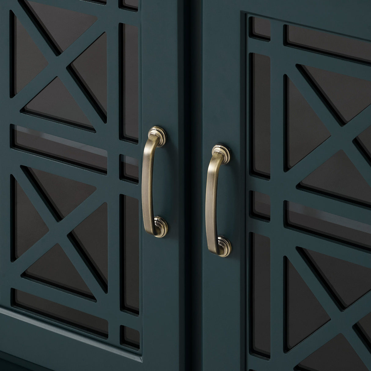 Classic Fretwork Detailed Glass Door Sideboard by Walker Edison | Bel Furniture