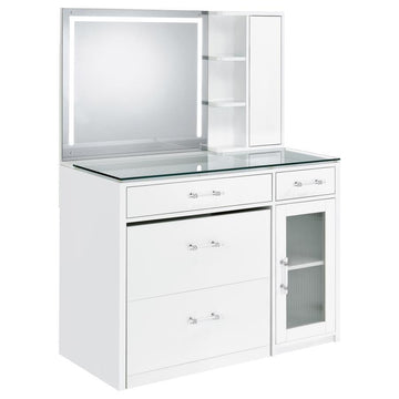 Flora - 2-Drawer Vanity Set With LED Mirror White by Coaster Fine Furniture | Bel Furniture