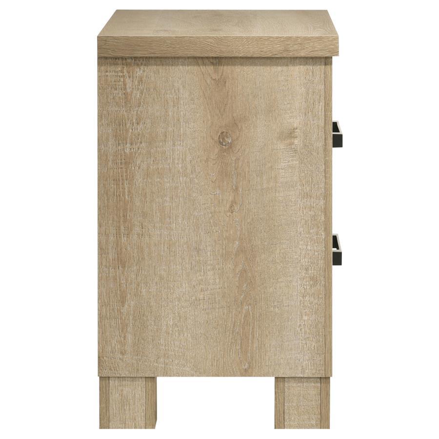 Oakglen - 2-Drawer Nightstand Bedside Table - Weathered Oak by Coaster Fine Furniture | Bel Furniture