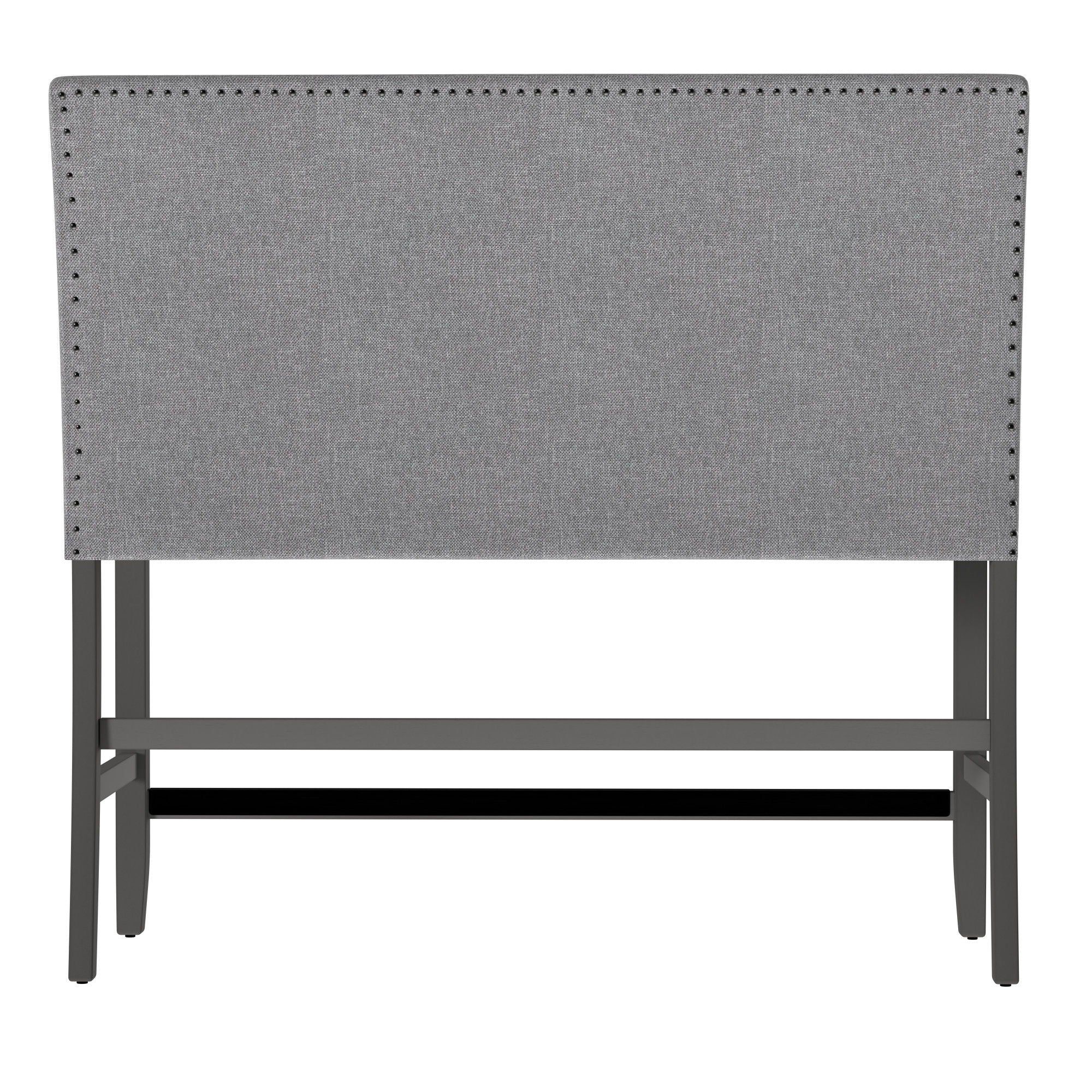 Glimm - Upholstered Bench With Back - Gray