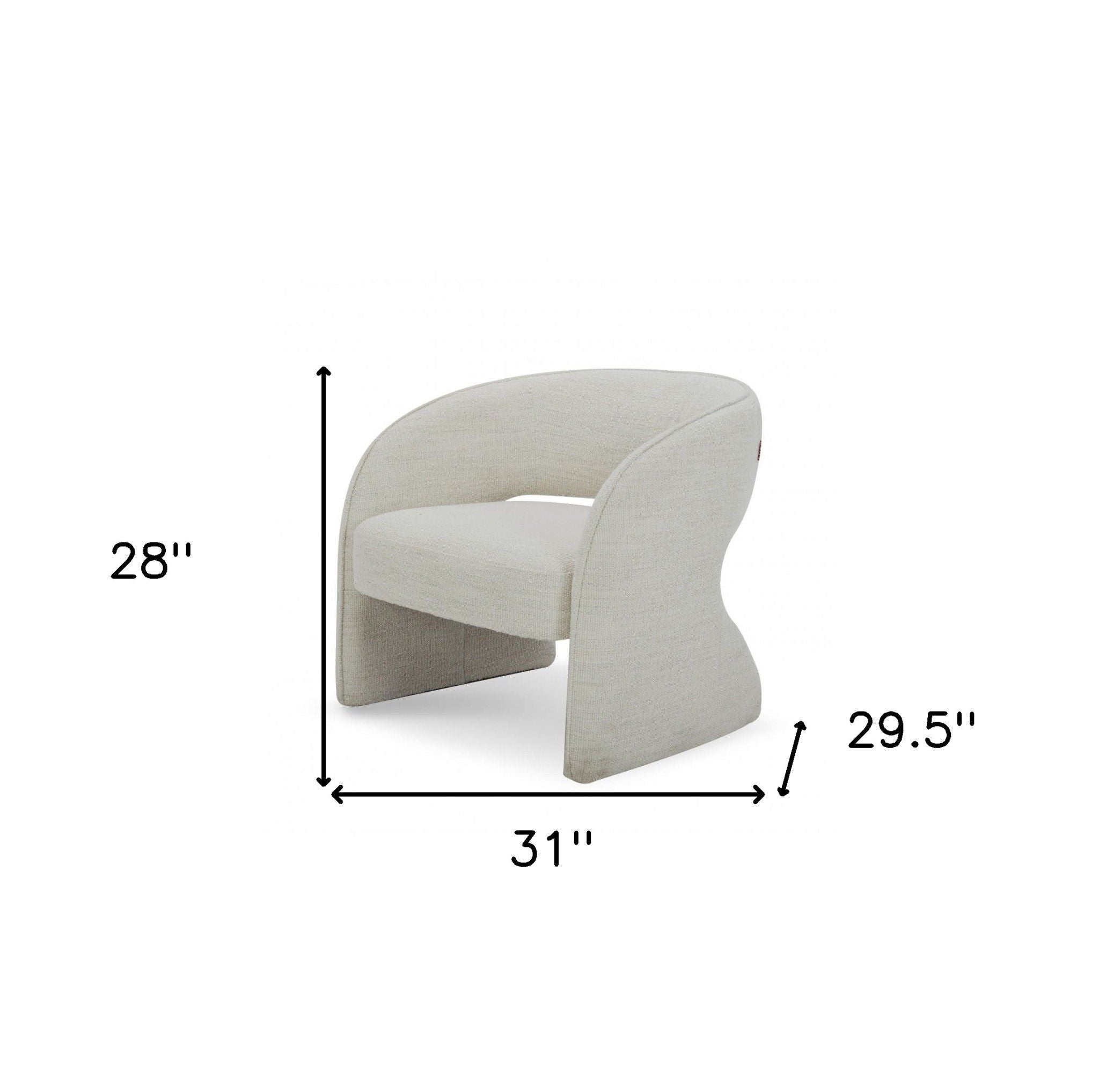 Textural Solid Color Arm Chair - Cream