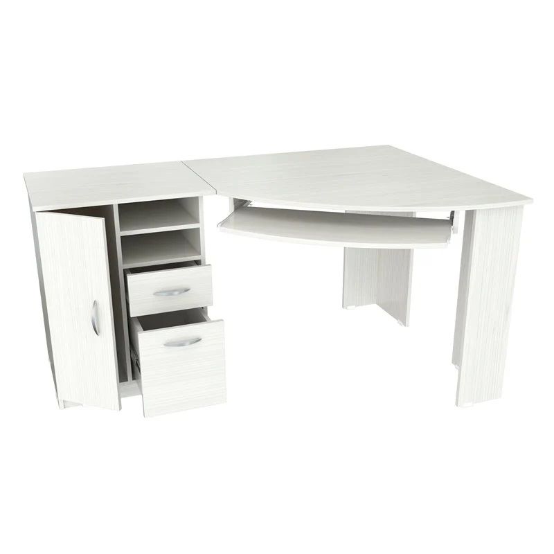 Computer Desk With Two Drawers - White