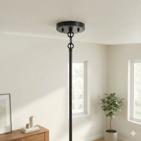 Essence - Single Lights Pendant With Shade - Black / Rattan - view 3