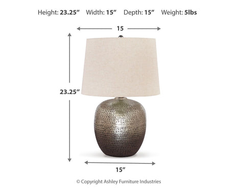 Magalie - Metal Table Lamp - Antique Silver Finish - view 3