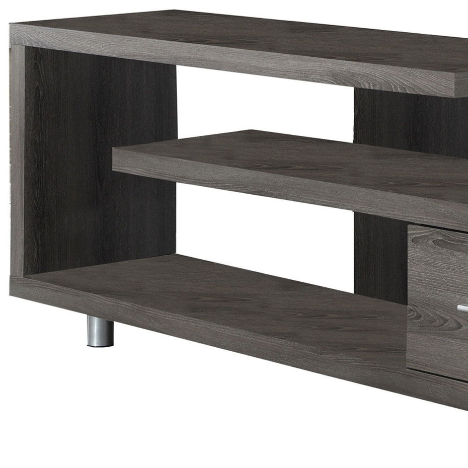 Open Shelving Entertainment Center - Deep Taupe