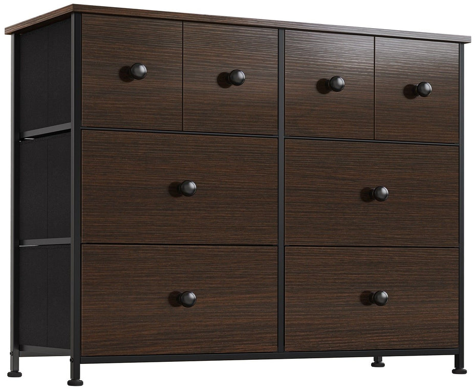 Fabric Bin And Manufactured Wood Eight Drawer Dresser - Brown Rustic