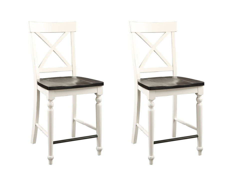 Mountina - 24" Tall Bar Stools (Set of 2) - Brown / White